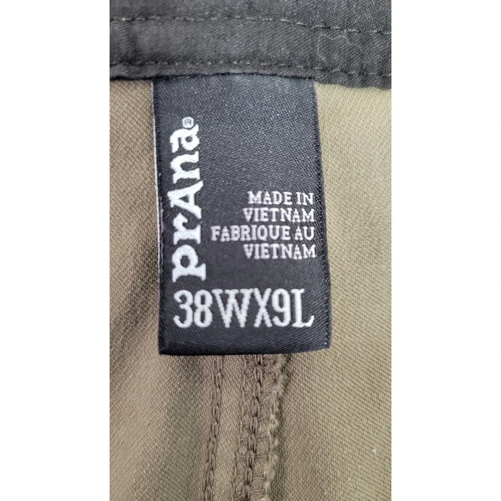 PrAna Men's Alameda Khaki Chino Shorts Size 38W 9 Inch Breathable UPF 50+ Travel